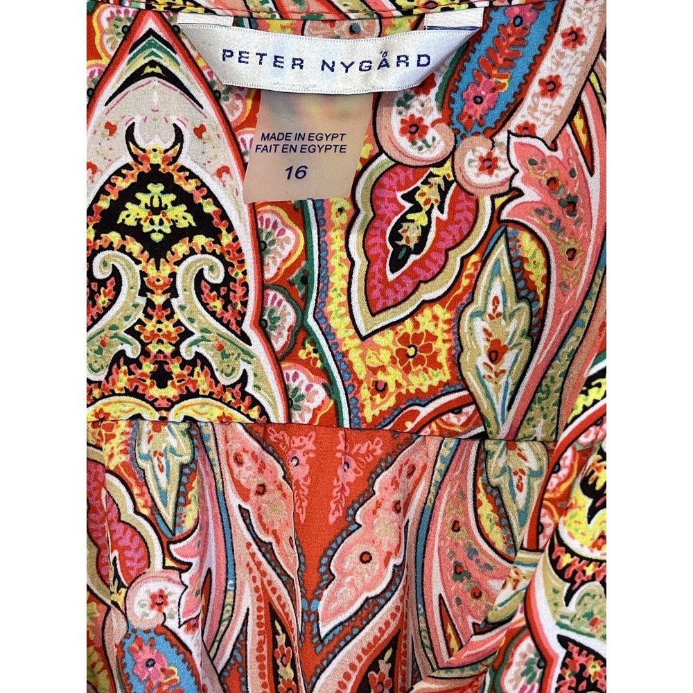 Peter Nygard womens Button Up Colorful Paisley Boho Blouse Size 16 - Picture 3 of 8